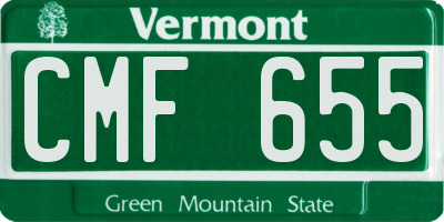 VT license plate CMF655
