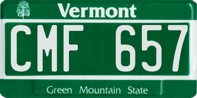 VT license plate CMF657
