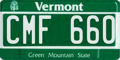 VT license plate CMF660