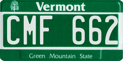 VT license plate CMF662