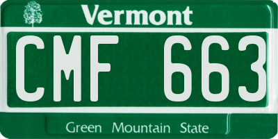 VT license plate CMF663