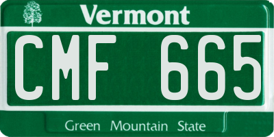 VT license plate CMF665