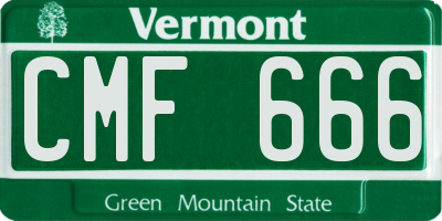 VT license plate CMF666