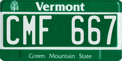 VT license plate CMF667