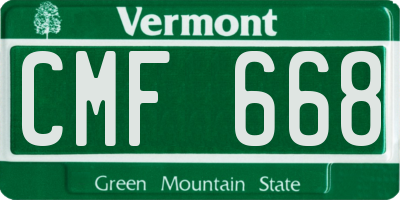 VT license plate CMF668