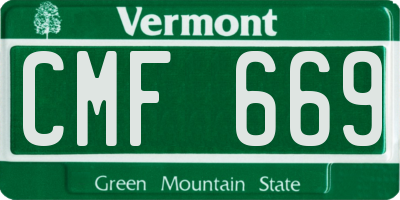 VT license plate CMF669