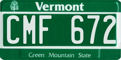 VT license plate CMF672