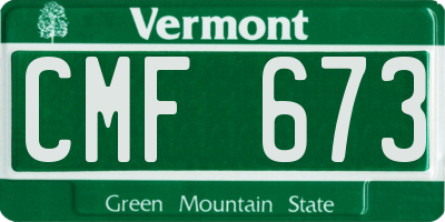 VT license plate CMF673