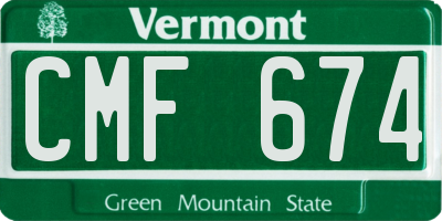 VT license plate CMF674