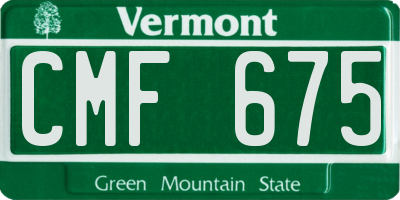 VT license plate CMF675