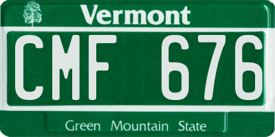VT license plate CMF676
