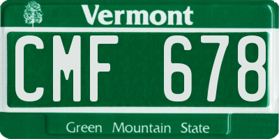 VT license plate CMF678
