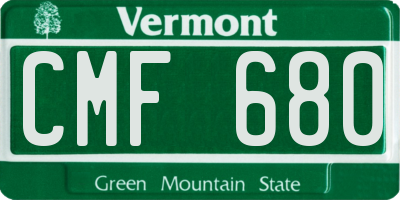 VT license plate CMF680
