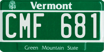 VT license plate CMF681