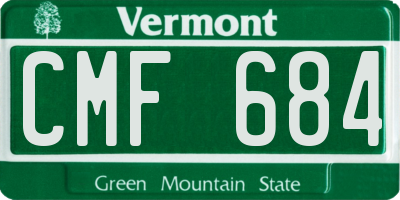 VT license plate CMF684