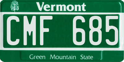 VT license plate CMF685