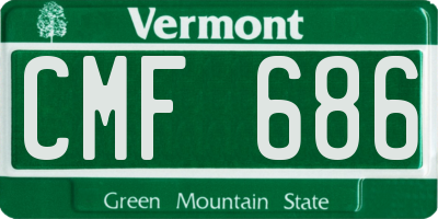 VT license plate CMF686