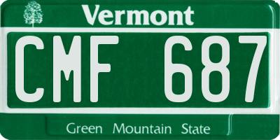 VT license plate CMF687
