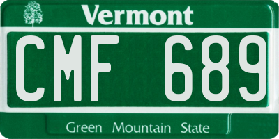 VT license plate CMF689