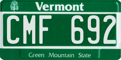 VT license plate CMF692