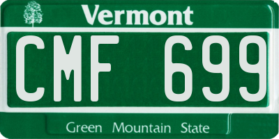 VT license plate CMF699