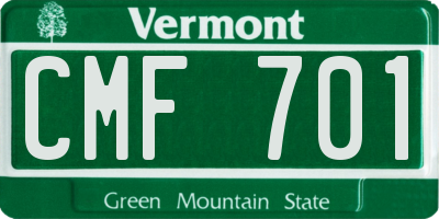 VT license plate CMF701