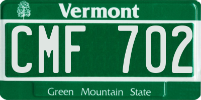 VT license plate CMF702