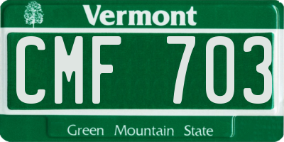 VT license plate CMF703