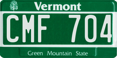 VT license plate CMF704