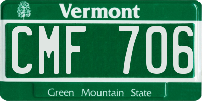 VT license plate CMF706