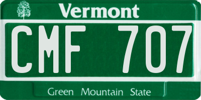 VT license plate CMF707