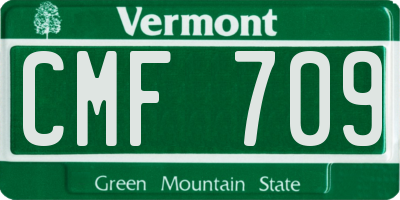 VT license plate CMF709
