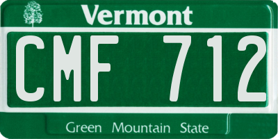 VT license plate CMF712