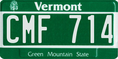 VT license plate CMF714