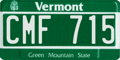 VT license plate CMF715