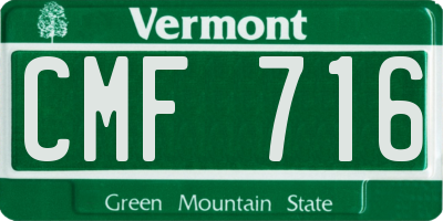 VT license plate CMF716