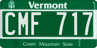 VT license plate CMF717