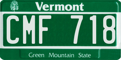 VT license plate CMF718