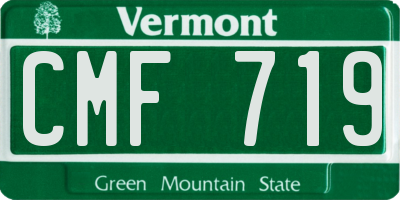 VT license plate CMF719