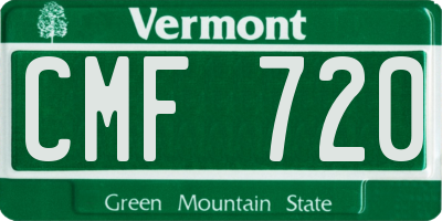 VT license plate CMF720
