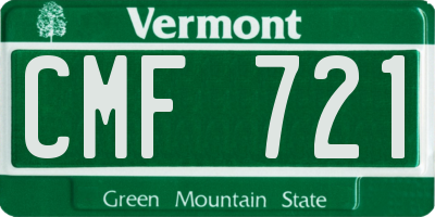 VT license plate CMF721