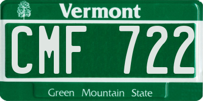 VT license plate CMF722