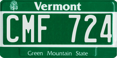 VT license plate CMF724