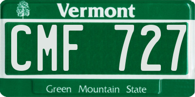VT license plate CMF727