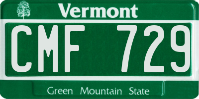 VT license plate CMF729