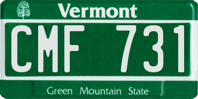VT license plate CMF731