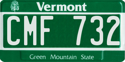 VT license plate CMF732