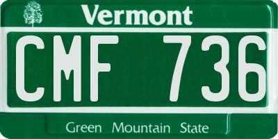 VT license plate CMF736