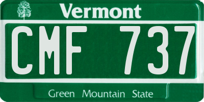 VT license plate CMF737