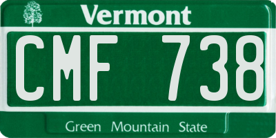 VT license plate CMF738